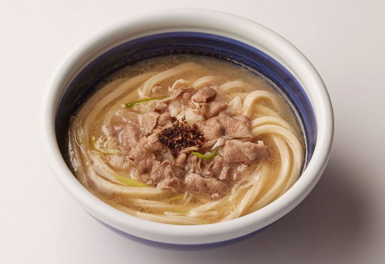 Marugame Seimen, "Kobe Beef Udon Noodles with Fresh Seven-Spice Sauce", the 4th edition of the company's New Year's Thanksgiving Festival.