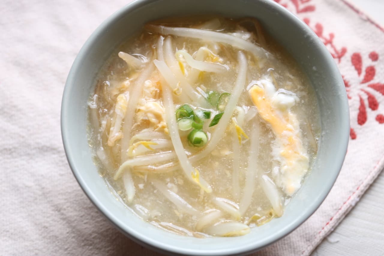 レシピ「もやしの中華風スープ」
