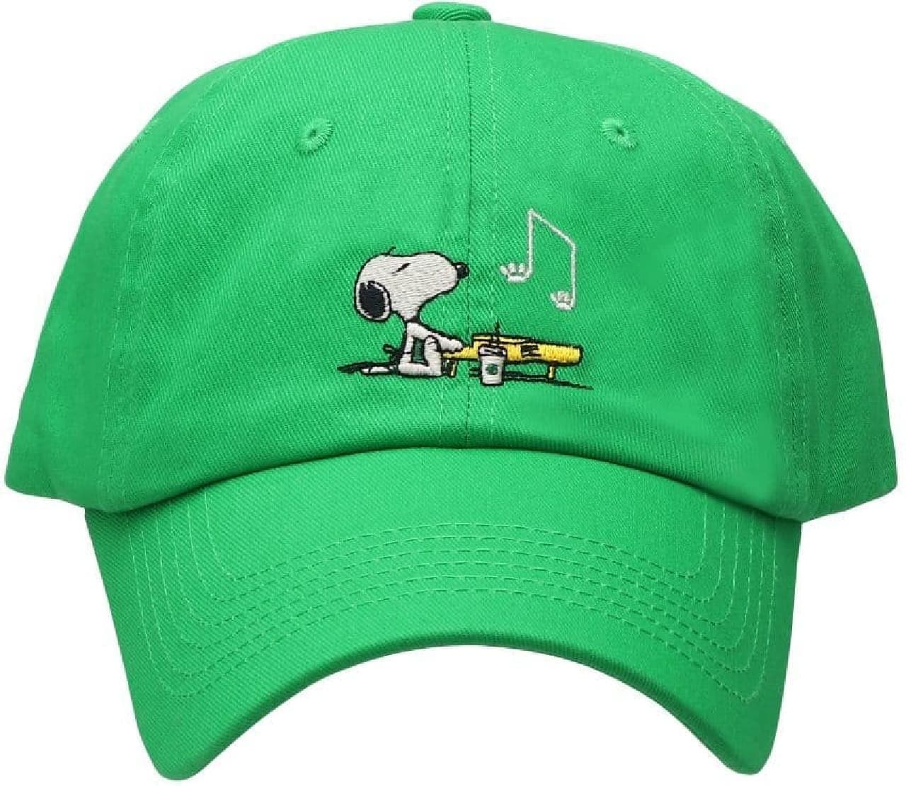 スタバ「ベースボールキャップ グリーン PEANUTS Piano Snoopy」