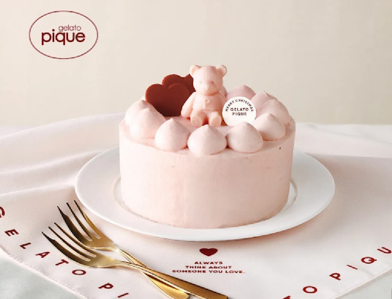 gelato pique Cream Cheese and Tea Pink Bear Cake