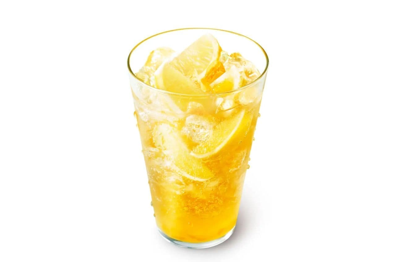 モスバーガー「まるごと！レモンのジンジャーエールwithはちみつレモンソース＜瀬戸内産レモン果汁0.3％＞」