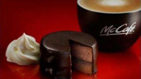 "Sachertorte" with rich chocolate in McCafé--with whipped cream