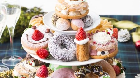 Mister Donut becomes a "candle"! Make an edible Christmas tree & donut tower