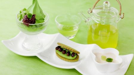 A set of 3 types of Uji tea sweets and new tea! -Fresh green menu of Saryo Tsujiri
