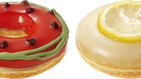 Early summer fruit donuts "watermelon" & "lemon glazed" on KKD--like eating whole fruits?