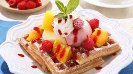 Waffle of "Rubus & Passion Fruit" on the mother leaf--The sourness of the fruit is refreshing