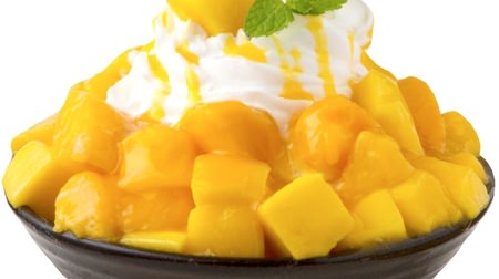 "Mango Coconut Solbin" in fluffy shaved ice solbin--Cheesecake is also stuck!