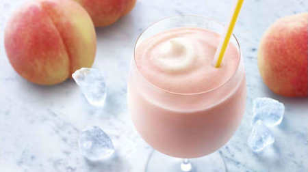 "McShake peach" using seasonal domestic peaches--clean sweetness and rich aroma