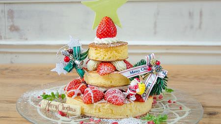 Gorgeous with 3 layers! "Strawberry Tree Pancake" Cafe Accueil-Christmas Season Limited