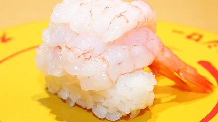 "Umasa Uejo Matsuri" with sushi roe, thick slices and large sushi for 100 yen--too much sweet shrimp!