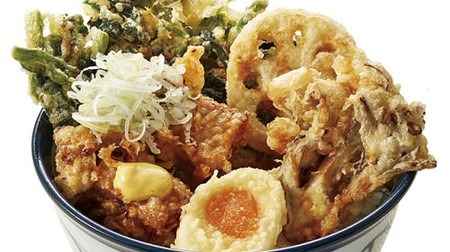 Tenya's first "pork kakuni tendon" looks delicious! Let the mustard be added to the sweet and spicy kakuni and the tempura of the egg.