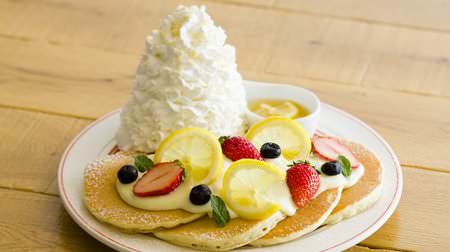 Lemon and cream cheese sauce are refreshing! Store-limited "Anniversary pancakes" at Eggs'n Things