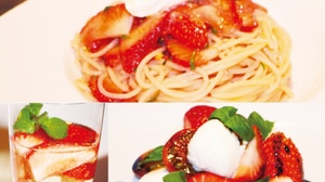 Strawberries from appetizers to desserts! Offering strawberry pasta etc.