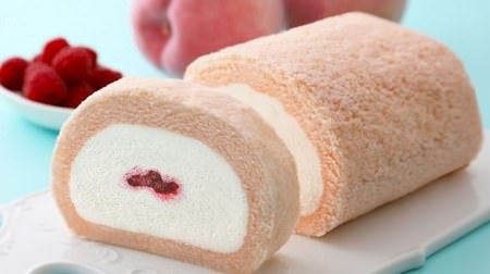 Tokyo Milk Cheese Factory "Peach Melba Roll" peach cheese cream and raspberry confiture roll cake