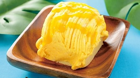 Lawson with colorful "Mango Mont Blanc"-Tropical sweets with coconut milk whipped cream