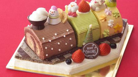 夢をのせた甘い機関車♪銀座コージーコーナー「クリスマスきかんしゃロールケーキ」--3種の味を家族みんなで