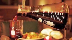 A decanter like a flask and a wine glass like a beaker "Periodic TableWare"
