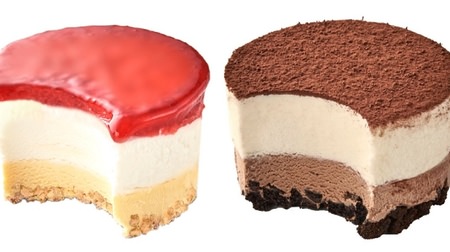 "Desert Ice Strawberry Shortcake / Tiramisu" for Chateraise--Four layers of ice and cookies!