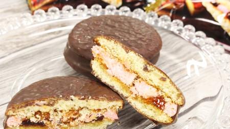 I tried Lotte's new choco pie x Pablo! "Premium cheesecake double berry tailoring"