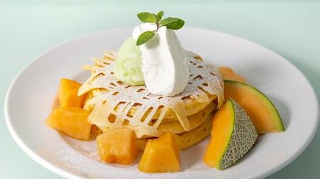 Is the texture melon bread? I'm curious about "melon pancakes" at JS Pancake Cafe--with cheese cream and cookies