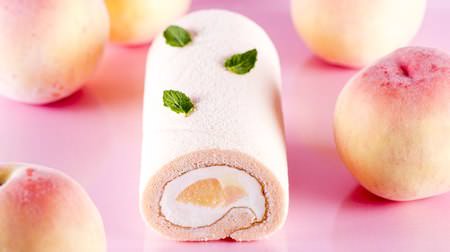 Summer roll cake on Mon cher! "Peach roll" and "Dojima yogurt roll with aloe" made with peaches