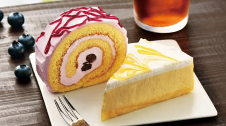 Summer Fruit Sweets at Cafe de Clie- "Blueberry Roll Cake" and "Orange Mousse Cake"