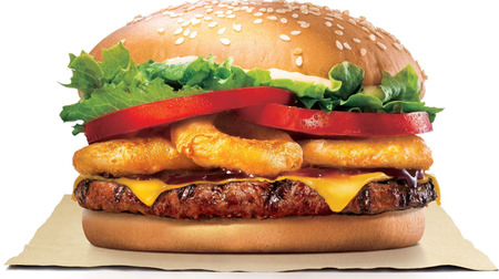 Burger King and crispy "onion rings & cheese WHOPPER" -for a limited time
