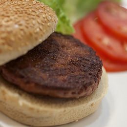 人工肉で作られたハンバーガーの価格は、通常のハンバーガー10万個分（1個約3,250万円）