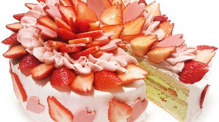 You can only buy it on the 22nd! "Strawberry and Sakura Shortcake" at Cafe Comsa--Image of cherry blossoms in full bloom