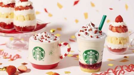 Starbucks new "Merry Strawberry Cake Frappuccino" tastes and looks like a Christmas cake!