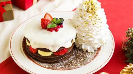 Eggs'n Things "Christmas Chocolat Short Pancakes" for a limited time--plenty of pure white milk cream