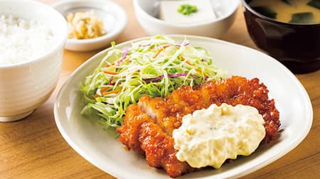 100 yen discount on popular menus such as "Chicken Nanban Set Meal" at Yayoiken! For those who want to eat a lot, there is also a "pickled special rib grilled meat set meal"