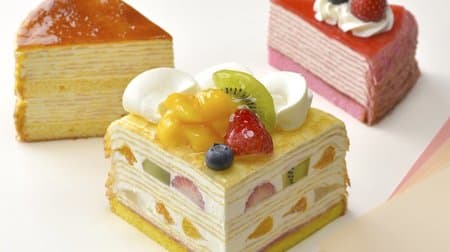 For a limited time, "Mille Crepes Fair" at Ginza Cozy Corner--"Rainbow Mille Crepes", "7 kinds of fruit milk crepes", etc.