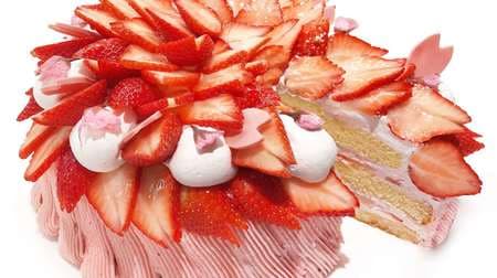 Cafe Comsa March is limited to 2 types of shortcakes such as "Full bloom-Strawberry and cherry blossom shortcake-"