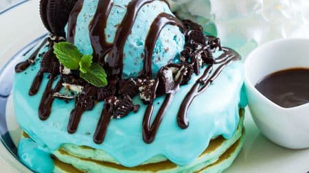 "Chocolate mint pancakes" that are too blue and beautiful become "exhilarating feeling" at Eggs'n Things Harajuku store!