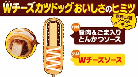 Ministop "W Cheese Cutlet Dog" --Double cheese & sesame pork cutlet sauce becomes addictive