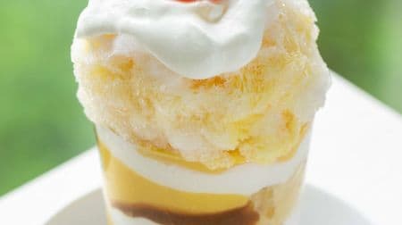 Shaved ice "Cool EGG Parfait" eaten with egg yolks at TAMAGOYA, an egg specialty store! With pudding and french toast