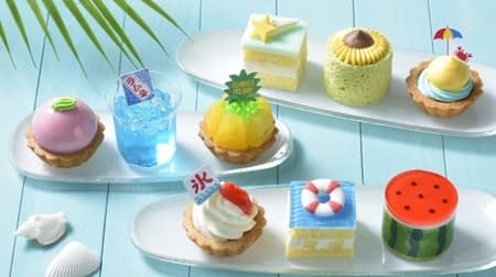 銀座コージーコーナーに「サマーホリデー」など夏スイーツ！ひまわりや海をイメージしたプチケーキ