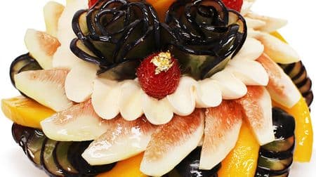 カフェコムサに家族で食べたい「ぶどうとマンゴーのケーキ」敬老の日限定で！フルーツの“バラ”に想いを込めて