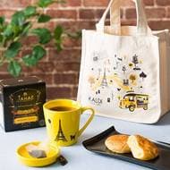 カルディ「紅茶バッグ」オリジナル紅茶バッグ、磁器製蓋付きオリジナルマグカップ、紅茶、レモンパイの詰め合わせ