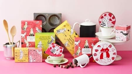Afternoon tea Winter limited chocolate and ginger tea! Package of cute cats