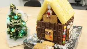 I made a "candy house" with Umaibo and chocolate bar --- Merry Christmas one day late!