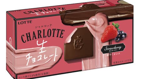 "Charlotte pavé chocolate [strawberry]" Accented with cassis, the taste of strawberry pavé chocolate is greatly enhanced.