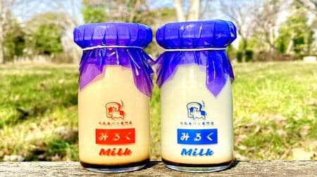 Milk bread specialty store Milk "Milk shop's milk pudding / smooth pudding" in a retro milk bottle