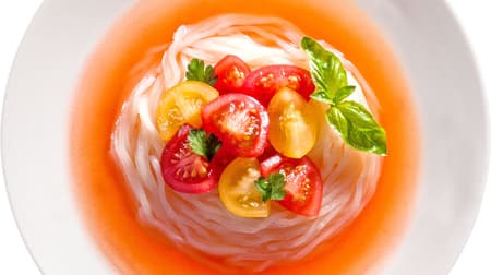 盛岡冷麺の戸田久「トマト冷麺」のどごし良い細麺と甘酸っぱい冷製トマトスープ