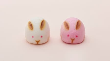 Limited to Toraya "Rabbit" stores! A red and white bun shaped like a cute rabbit