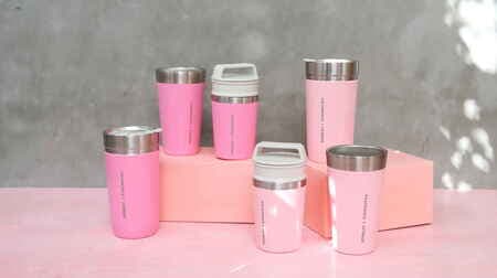 Starbucks x Stanley Sakura color new work! Image of Yoshino cherry tree and double cherry blossoms Stainless steel bottles and cups