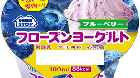 Ministop "Frozen Yogurt Blueberry" Limited Flavor! Uses blueberry pulp and juice