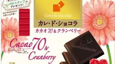 “究極の形” チョコ「カレ・ド・ショコラ＜カカオ70＆クランベリー＞」甘ずっぱい果実味＆ハイカカオの味わい