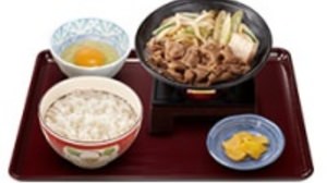"Sukiyaki" menu is back in Sukiya! Start offering hot "beef sukiyaki set meal" on the stove